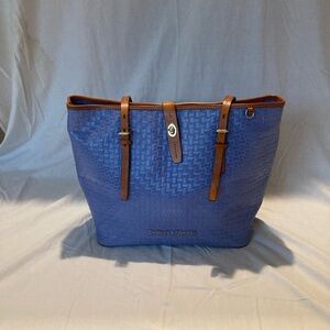 Dooney & Bourke Woven Blue and Brown Tote